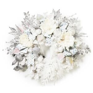 MacKenzie-Childs Crystal Palace Illuminated White 32" Christmas Wreath NEW